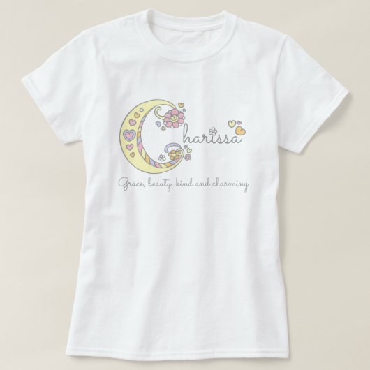 Charissa-meisjes noemen een decoratieve betekenis t-shirt (Design voorkant)