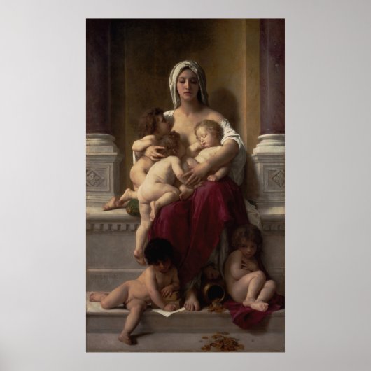 Chariteit van William Adolphe Bouguereau Poster (Voorkant)