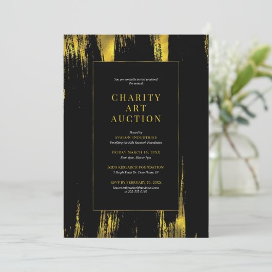 Charity Art Auction Party Kaart (Staand voorkant)