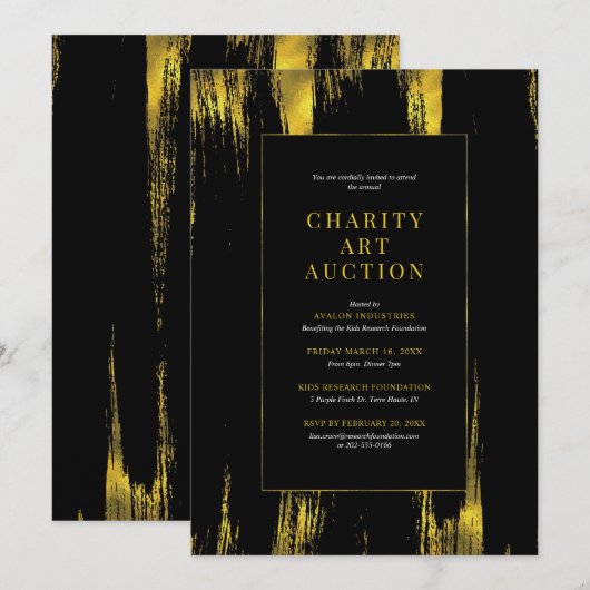 Charity Art Auction Party Kaart (Voorkant / Achterkant)