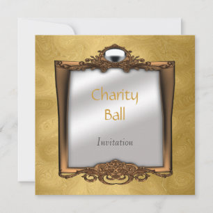 Charity Ball Gold-uitnodiging Kaart