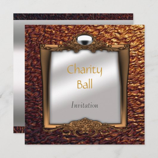 Charity Ball-uitnodiging Kaart (Voorkant / Achterkant)