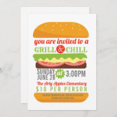 Charity BBQ chill en grill fundraiser PTO kerk Kaart (Voorkant / Achterkant)