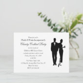 Charity Dinner Black Stropdas Event Kaart (Staand voorkant)