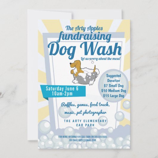 Charity dog wash fundraiser PTA PTO kerk Kaart (Voorkant)