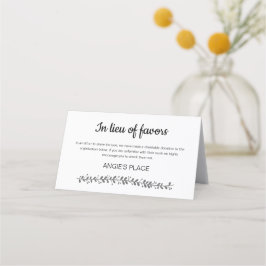 Charity Donation with Table Seating Number Wedding Plaatskaartje
