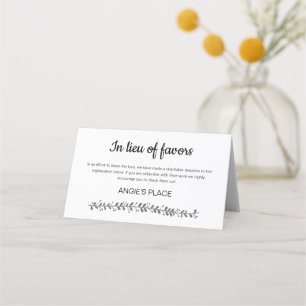 Charity Donation with Table Seating Number Wedding Plaatskaartje
