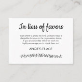 Charity Donation with Table Seating Number Wedding Plaatskaartje (Voorkant)