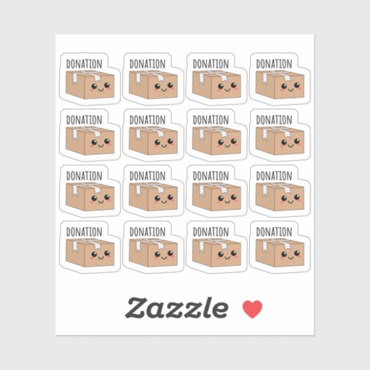 Charity Doneer Schattigee Kawaii Kartonnen Doos Do Sticker (Vel)