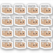 Charity Doneer Schattigee Kawaii Kartonnen Doos Do Sticker (Voorkant)