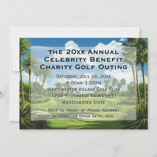 Charity Event Corporate Golf Tournament Company Kaart (Voorkant)