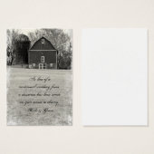 Charity Favor Country Barn Wedding Visitekaartjes (Voorkant /achterkant)