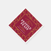 Charity Festive Feast gold red Kerstdiner Servet (Hoek)