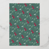 Charity Festive Feast green gold met kerst Folie Uitnodiging (Achterkant)