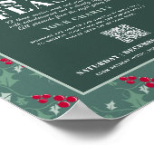 Charity Festive Feast green red Kerstevent Poster (Hoek)