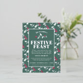 Charity Festive Feast kerstevent green Silver Folie Feestdagen Briefkaart (Staand Voorkant)