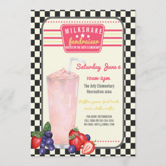 Charity fundraiser PTA PTO milkshake diner nodig Kaart