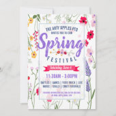 Charity fundraiser PTA PTO Spring festival nodigt  Kaart (Voorkant)