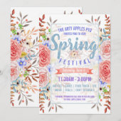 Charity fundraiser PTA PTO Spring festival nodigt  Kaart (Voorkant / Achterkant)