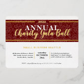 CHARITY GALA BALL elegant evenement bordeaux rood  Folie Uitnodiging (Voorkant)