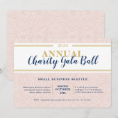 CHARITY GALA BALL elegant evenement marine roze go Kaart (Voorkant / Achterkant)