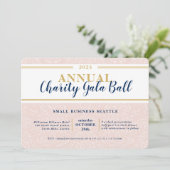 CHARITY GALA BALL elegant evenement marine roze go Kaart (Staand voorkant)