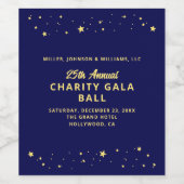 Charity Gala Ball Silent Veiling Elegant Blauw Gou Wijn Etiket (Enkel label)