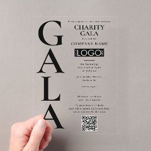 Charity Gala Fondsenwervingsactiviteit QR Code Log Acryl Uitnodigingen
