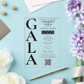Charity Gala Fondsenwervingsactiviteit QR Code Log Acryl Uitnodigingen (Insitu (Huwelijk))