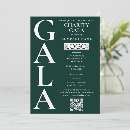 Charity Gala Fondsenwervingsactiviteit QR-code Log Kaart (Staand voorkant)
