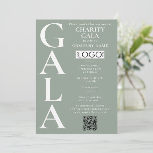 Charity Gala Fondsenwervingsactiviteit QR-code Log Kaart (Staand voorkant)