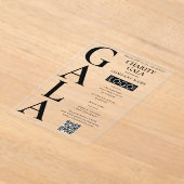 Charity Gala Fundraising Event QR Code Logo Acryl Uitnodigingen (Laagn)
