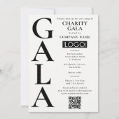 Charity Gala Fundraising Event QR Code Logo Kaart (Voorkant)
