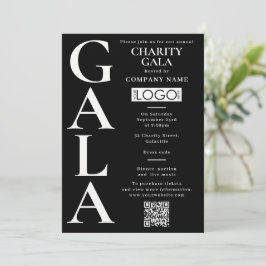 Charity Gala Fundraising Event QR Code Logo Kaart