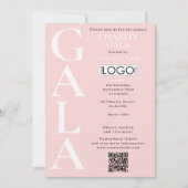 Charity Gala Fundraising Event QR Code Logo Pink Kaart (Voorkant)