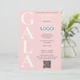 Charity Gala Fundraising Event QR Code Logo Pink Kaart