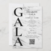 Charity Gala Fundraising Event QR Code Marble Kaart (Voorkant)