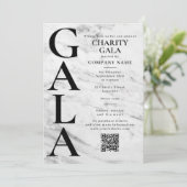 Charity Gala Fundraising Event QR Code Marble Kaart (Staand voorkant)