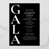 Charity Gala-sjabloon Fundraising Event Zwart Folie Uitnodiging (Voorkant)