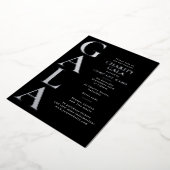 Charity Gala-sjabloon Fundraising Event Zwart Folie Uitnodiging (Gedraaid)