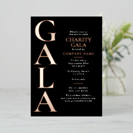 Charity Gala Template Fundraising Event Black Folie Uitnodiging
