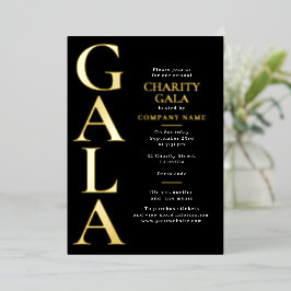 Charity Gala Template Fundraising Event Black Gold Folie Uitnodiging