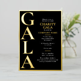 Charity Gala Template Fundraising Event Black Gold Folie Uitnodiging