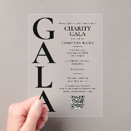 Charity Gala Template Fundraising Event QR Code Acryl Uitnodigingen