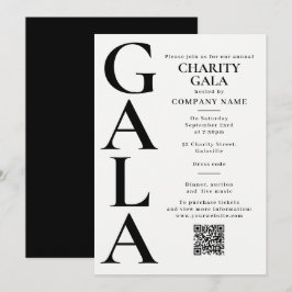 Charity Gala Template Fundraising Event QR Code Kaart