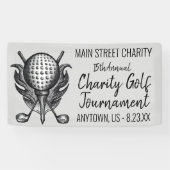 Charity Golf Tournament Ball T-shirt Clubs Course Spandoek (Horizontaal)