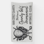 Charity Golf Tournament Ball T-shirt Clubs Course Spandoek (Verticaal)