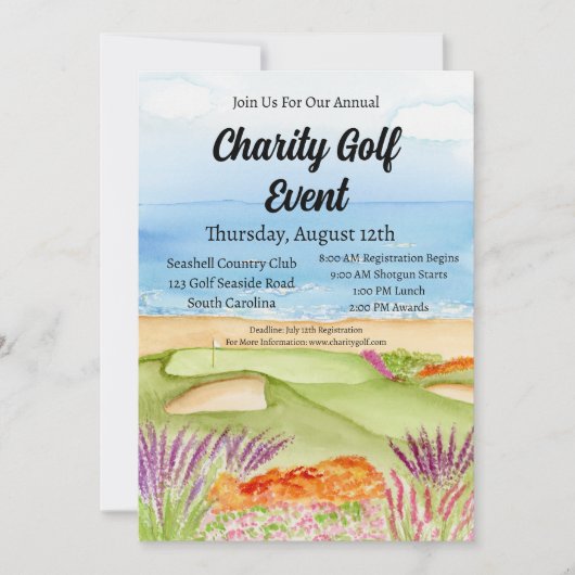 Charity Golf Tournament Course aan het strand Kaart (Voorkant)