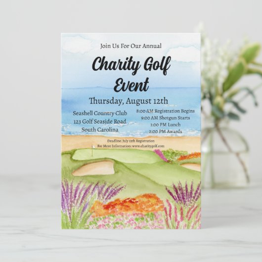 Charity Golf Tournament Course aan het strand Kaart (Staand voorkant)