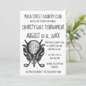 Charity Golf Tournament Sporting Event Ball Clubs Kaart (Staand voorkant)